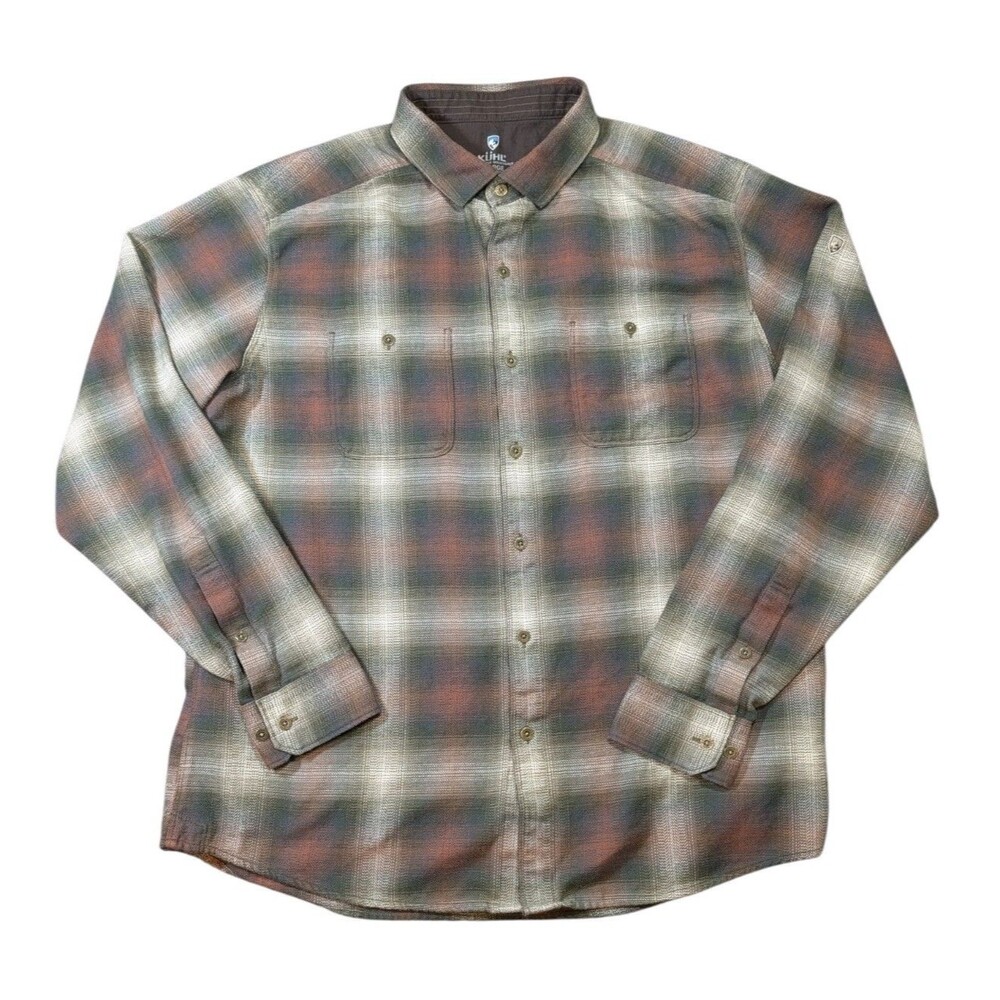 Kuhl Men's XL Multicolor Plaid Law Flannel Long Sleeve Button Shirt 7373